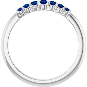 14K White Gold Blue Sapphire Stackable Ring