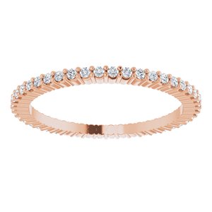 10K Rose Gold 1/6 CTW Lab-Grown Diamond Eternity Band Size 4