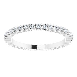 10K White Gold 1/3 CTW Natural Diamond Eternity Band Size 4