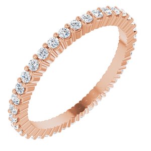 10K Rose Gold 1/3 CTW Lab-Grown Diamond Eternity Band Size 4