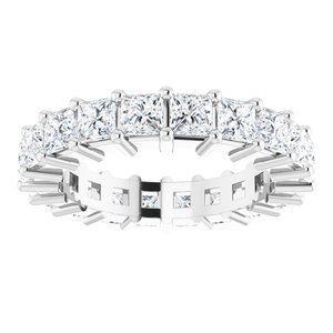 10K White Gold 2 1/5 CTW Natural Diamond Eternity Band Size 4