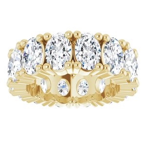 14K Yellow Gold 5 1/5 CTW Natural Diamond Eternity Band Size 4.25
