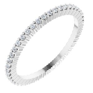 10K White Gold 1/6 CTW Natural Diamond Eternity Band Size 4