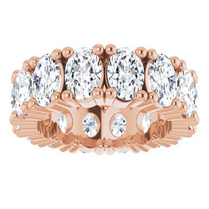 10K Rose Gold 5 1/5 CTW Natural Diamond Eternity Band Size 4.5
