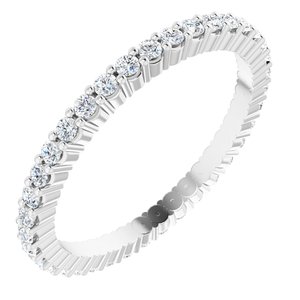 10K White Gold 1/3 CTW Natural Diamond Eternity Band Size 4.25