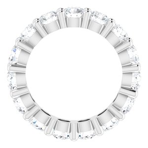 10K White Gold 3 5/8 CTW Natural Diamond Eternity Band Size 4.25