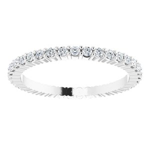10K White Gold 1/3 CTW Natural Diamond Eternity Band Size 4.25