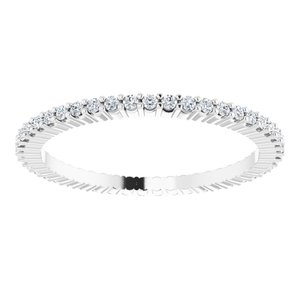 10K White Gold 1/5 CTW Natural Diamond Eternity Band Size 4.25