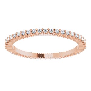 10K Rose Gold 1/5 CTW Natural Diamond Eternity Band Size 4.25