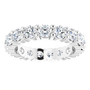 10K White Gold 2 CTW Natural Diamond Eternity Band Size 4.25