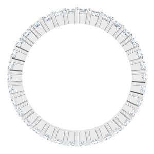 10K White Gold 3/4 CTW Natural Diamond Eternity Band Size 4.25