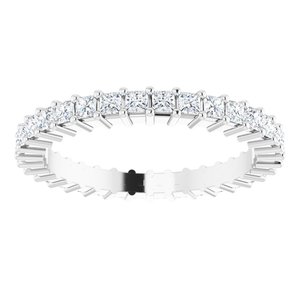 10K White Gold 3/4 CTW Natural Diamond Eternity Band Size 4.5