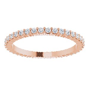10K Rose Gold 1/3 CTW Natural Diamond Eternity Band Size 4.75