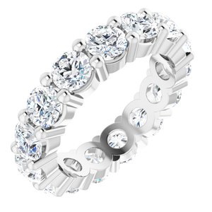 10K White Gold 3 5/8 CTW Natural Diamond Eternity Band Size 4.25