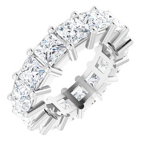 10K White Gold 6 CTW Natural Diamond Eternity Band Size 4.25