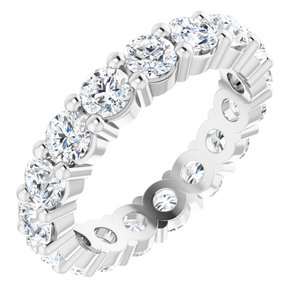 10K White Gold 2 CTW Natural Diamond Eternity Band Size 4.5
