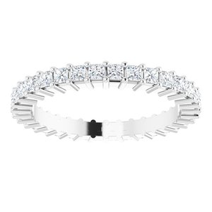 10K White Gold 3/4 CTW Natural Diamond Eternity Band Size 4.25