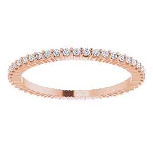 14K Rose Gold 1/5 CTW Lab-Grown Diamond Eternity Band Size 4.5