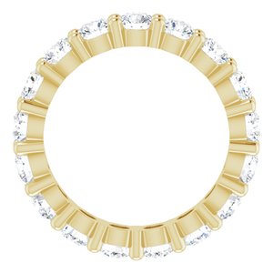 10K Yellow Gold 2 CTW Natural Diamond Eternity Band Size 4.25