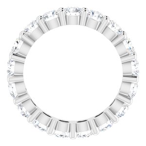 10K White Gold 2 CTW Natural Diamond Eternity Band Size 4.25