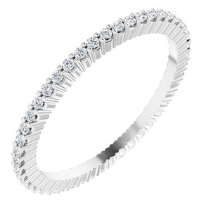 10K White Gold 1/5 CTW Natural Diamond Eternity Band Size 4.5