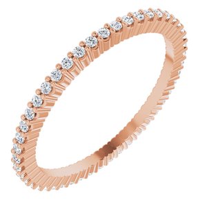 14K Rose Gold 1/5 CTW Lab-Grown Diamond Eternity Band Size 4.5