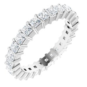 10K White Gold 1 1/5 CTW Natural Diamond Eternity Band Size 4.5