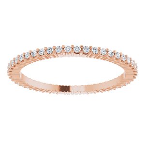 10K Rose Gold 1/5 CTW Natural Diamond Eternity Band Size 4.75