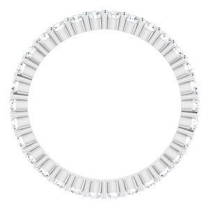 10K White Gold 5/8 CTW Natural Diamond Eternity Band Size 4.5