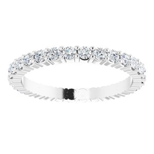 10K White Gold 5/8 CTW Natural Diamond Eternity Band Size 4.5