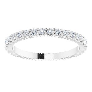 10K White Gold 1/2 CTW Natural Diamond Eternity Band Size 4.75