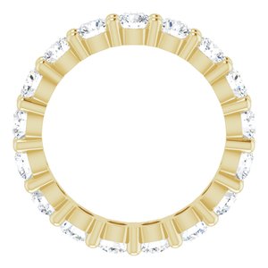 10K Yellow Gold 2 CTW Natural Diamond Eternity Band Size 4.75