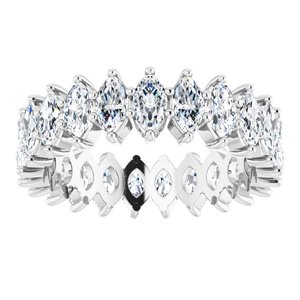 14K White Gold 2 1/8 CTW Natural Diamond Eternity Band Size 4.5