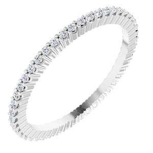 10K White Gold 1/5 CTW Natural Diamond Eternity Band Size 4.75