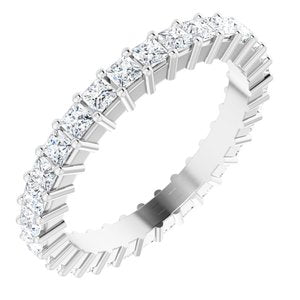 10K White Gold 1 CTW Natural Diamond Eternity Band Size 4.75