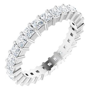 10K White Gold 1 1/5 CTW Natural Diamond Eternity Band Size 4.75