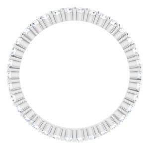 10K White Gold 1/2 CTW Natural Diamond Eternity Band Size 4.75