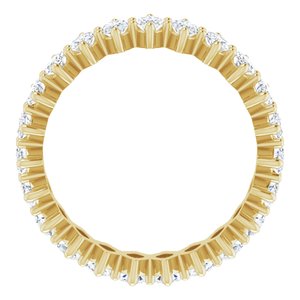 14K Yellow Gold 2 1/8 CTW Natural Diamond Eternity Band Size 4.5