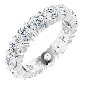 10K White Gold 2 3/8 CTW Natural Diamond Eternity Band Size 4.75