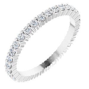 10K White Gold 1/2 CTW Natural Diamond Eternity Band Size 4.75