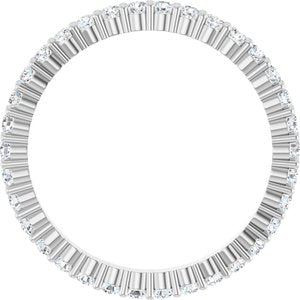 14K White Gold 1/2 CTW Natural Diamond Eternity Band Size 5