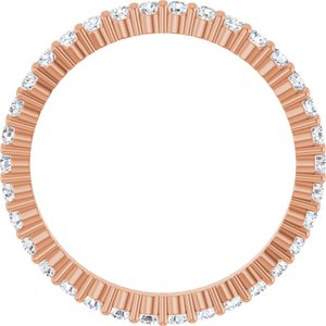14K Rose Gold 1/2 CTW Natural Diamond Eternity Band Size 5