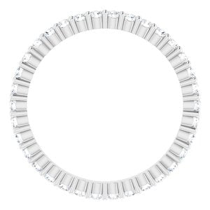 10K White Gold 1/2 CTW Natural Diamond Eternity Band Size 5.25