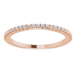 14K Rose Gold 1/5 CTW Lab-Grown Diamond Eternity Band Size 5