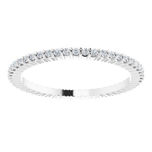 10K White Gold 1/5 CTW Natural Diamond Eternity Band Size 5