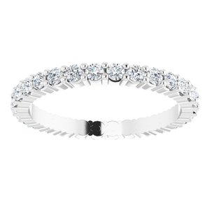10K White Gold 5/8 CTW Natural Diamond Eternity Band Size 4.75