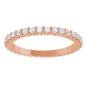 14K Rose Gold 1/2 CTW Natural Diamond Eternity Band Size 5
