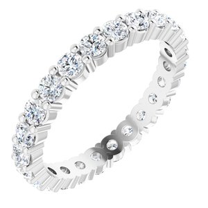 10K White Gold 1 CTW Natural Diamond Eternity Band Size 5.25