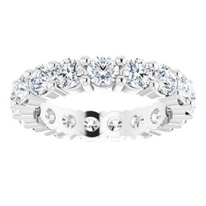 10K White Gold 2 1/2 CTW Natural Diamond Eternity Band Size 5.25