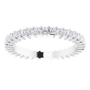 14K White Gold 7/8 CTW Natural Diamond Eternity Band Size 5
